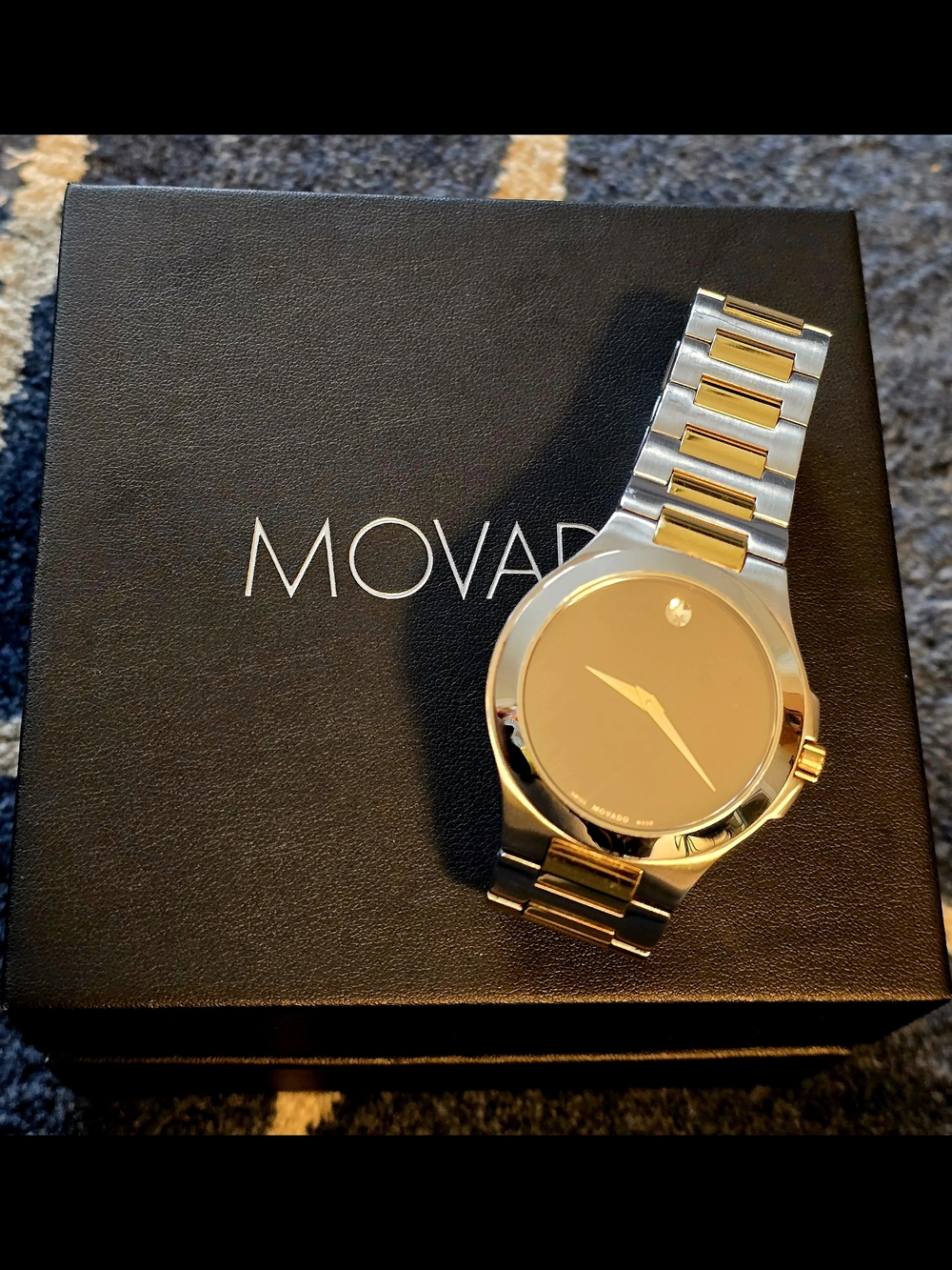Movado Two-Tone Gold and Silver Men's Minimalist Watch